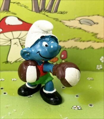The Smurfs - Schleich - 204189 Boxer Smurf (black shoes brown gloves)