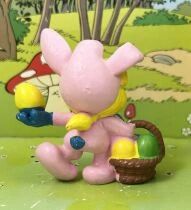 The Smurfs - Schleich - 20497 Easter Pink Bunny Smurf (Made in Portugal)