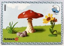 The Smurfs - Schleich - 40060 Mushroom & flowers (New Look Box)