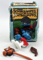 The Smurfs - Schleich - 40214 Smurf on Hobby Horse (mint in box)