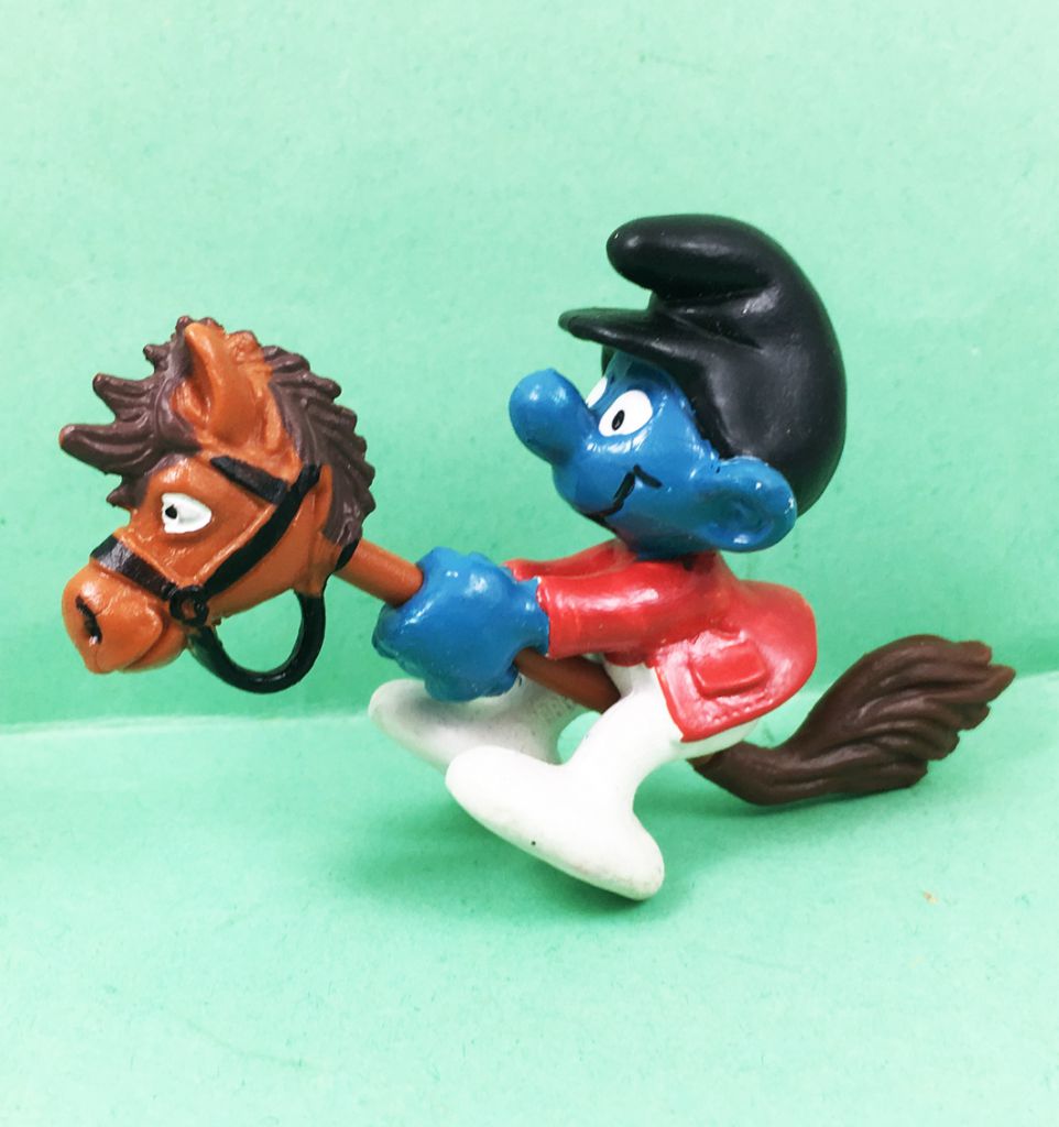 Smurfs Hobby Horse Smurf 40214 Vintage Super Figure Schleich Toy PVC Figurine