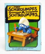 The Smurfs - Schleich - 40220 Schoolboy Smurf on school\'s bench (mint in box)