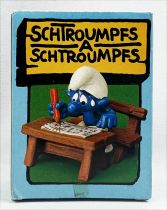 The Smurfs - Schleich - 40220 Schoolboy Smurf on school\'s bench (mint in box)