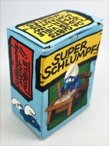 The Smurfs - Schleich - 40220 Schoolboy Smurf on school\'s bench (mint in box)