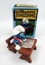 The Smurfs - Schleich - 40220 Schoolboy Smurf on school\'s bench (mint in box)