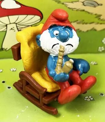 The Smurfs - Schleich - 40228 PaPa Smurf with rocking chair