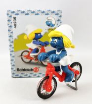 The Smurfs - Schleich - 40232 Smurfette on Bicycle (New Look Box)