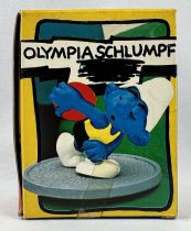 The Smurfs - Schleich - 40503 Olympic Smurf Disc thrower (mint in box)