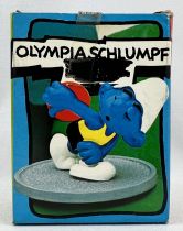 The Smurfs - Schleich - 40503 Olympic Smurf Disc thrower (mint in box)