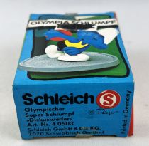 The Smurfs - Schleich - 40503 Olympic Smurf Disc thrower (mint in box)
