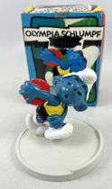 The Smurfs - Schleich - 40503 Olympic Smurf Disc thrower (mint in box)