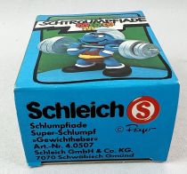 The Smurfs - Schleich - 40507 Olympic Smurf weight lifter (mint in box)