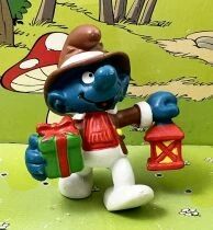 The Smurfs - Schleich / Applause - 20201 Christmas Smurf with gift and lamp