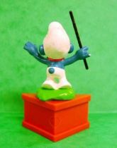 The Smurfs - Schleich - Bandleader Smurf  \'\'Happy New Year!\'\' (red base)