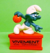 The Smurfs - Schleich - Bowling Smurf \'\'Vivement la Quille!\'\' (red base)
