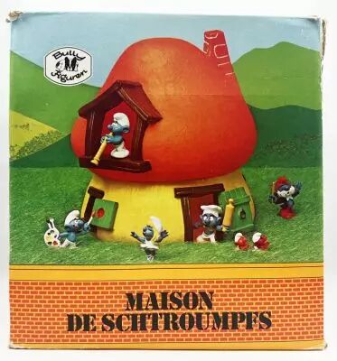 The Smurfs - Schleich - Smurf House (yellow light and orange)