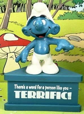 The Smurfs - Schleich / Wallace Berrie Co. - 20050 Pointed finger Smurf (blue base)