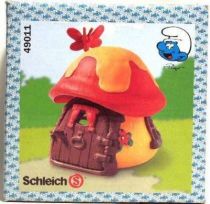 The Smurfs - Schleich 49011 Smurf Mint in New Look Box little house with red and yellow roof