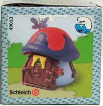 The Smurfs - Schleich 49013 Smurf Mint in New Look Box little house with dark blue roof