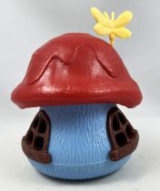 The Smurfs - Schleich Little House (Blue) with Red Roof & Butterfly (loose)