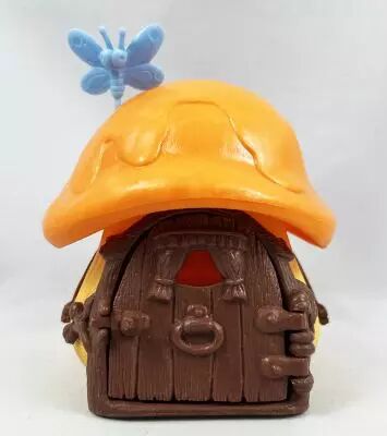 The Smurfs - Schleich Little House (Yellow) with Orange Roof & Butterfly (loose)