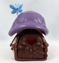 The Smurfs - Schleich Little Pink House with Purple Roof & Butterfly (loose)