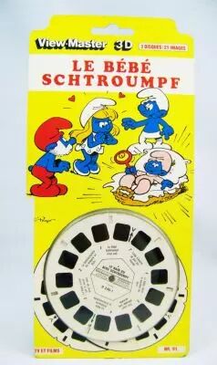 Les Schtroumpfs - Pochette de 3 View-Master 3-D - Le B�b� Schtroumpf 01