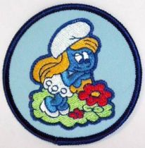 The Smurfs - Vintage fabrics patche - Smurfette with flowers