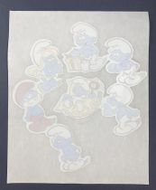 The Smurfs - Vintage T-Shirt Iron-On Heat Transfers - The Smurfs and the Baby Smurf