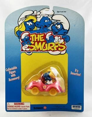 The Smurfs (Les Schtroumpfs) - Irwin / Schleich - Schtroumpfette en voiture rose