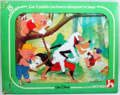 The Three Little Pigs - Nathan 15 pieces jigsaw puzzle - Catching The Big Bad Wolf
