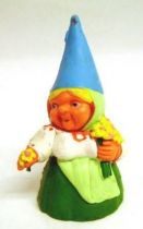 The world of David the Gnome - PVC Figure - Lisa picking of the flowers (green dress)