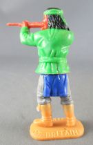 Timpo - Apaches - Footed firing rifle green torso leaning to the left legs (blue apron grey pants light brown boots)