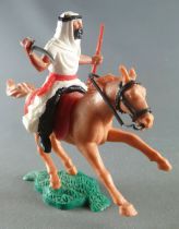 Timpo - Arabes - Cavalier blanc couteau & fusil pantalon noir ceinture rouge cheval galop court baie