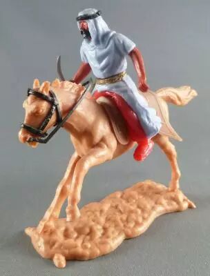 Figurine Timpo Arabe Cavalier Gris Conquêtes Coloniales Plastique Peint
