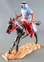 Timpo - Arabs - Mounted - Blue (knife) red trousers (gold belt) black galloping (long) horse sand base