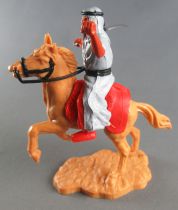 Timpo - Arabs - Mounted - Grey (variation) (scimitar) red trousers (black belt) light brown rearing up horse sand base