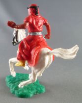 Timpo - Arabs - Mounted - Red (knife) yellow trousers (grey belt) white galloping (bunched) horse
