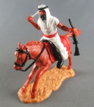 Timpo - Arabs - Mounted - White (scimetar & rifle) black trousers (red belt) Brown galloping (long) horse