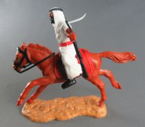 Timpo - Arabs - Mounted - White (scimetar & rifle) black trousers (red belt) Brown galloping (long) horse