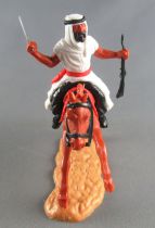 Timpo - Arabs - Mounted - White (scimetar & rifle) black trousers (red belt) Brown galloping (long) horse