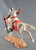 Timpo - Arabs - Mounted - White (scimetar & rifle) black trousers (red belt) white galloping (long) horse