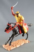 Timpo - Arabs - Mounted - Yellow (scimetar) black trousers (red belt) black galloping (long) horse sand base