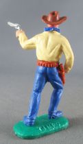 Timpo - Cow-Boys - 2nd Series - Footed left arm streched Pistol Yellow Shirt Blue Leaning to the Righting legs