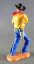 Timpo - Cow-Boys - 3rd Series - Footed Firing Winchester Yellow Shirt Royal Blue advancing legs