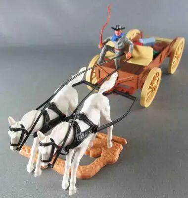 Timpo - Cow-Boys - V�hicule Chariot Ravitaillement Buckboard sans Boite (r�f 272)