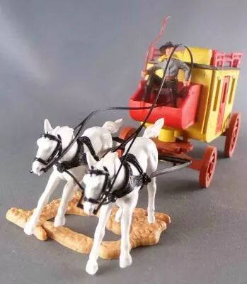 Timpo - Cow-Boys - V�hicule Diligence 2 Chevaux Blancs (r�f 270)