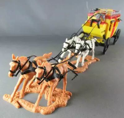 Timpo - Cow-Boys - V�hicule Diligence Overland 4 Chevaux sans Boite (r�f 444)