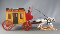 Timpo - Cow-Boys - Wild West Vehicles Series Stage Coach 2 White Horses Mint in Box (ref 270) 1