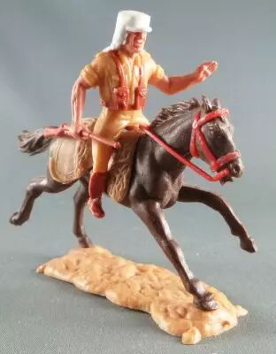 Timpo - Foreign Legion - Mounted left arm raised (rifle) dark brown galloping (long) horse